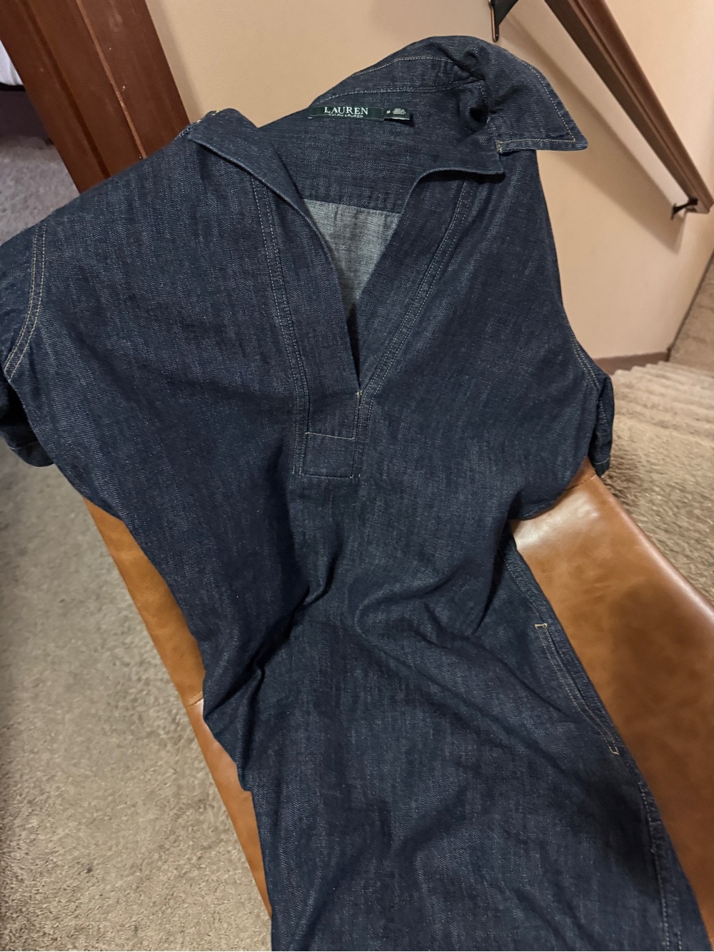 Ralph Lauren Dark Indigo Denim Midi Dress - Picture 9 of 9